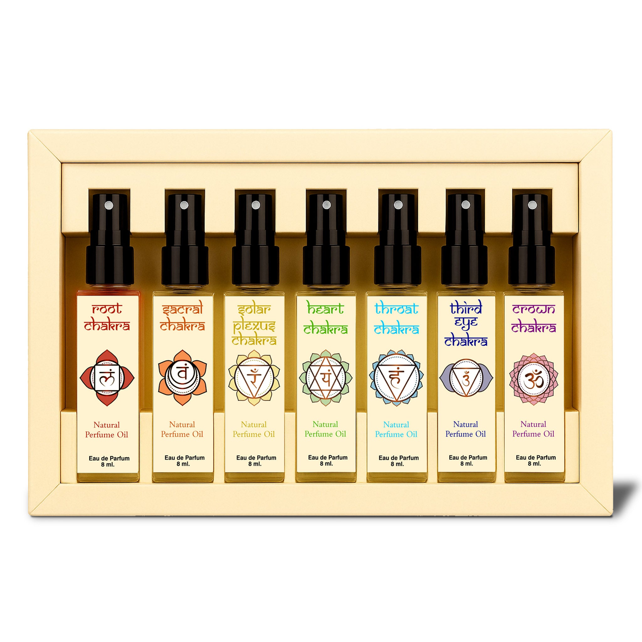 The Divine Chakra (Fresh, 8 ml. Pack of 7 Spray Perfumes)