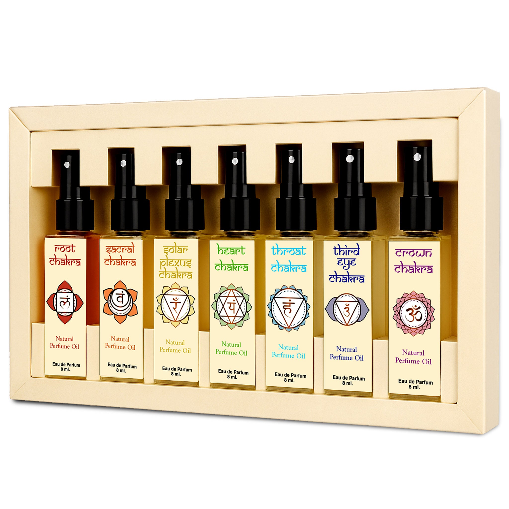 The Divine Chakra (Fresh, 8 ml. Pack of 7 Spray Perfumes)