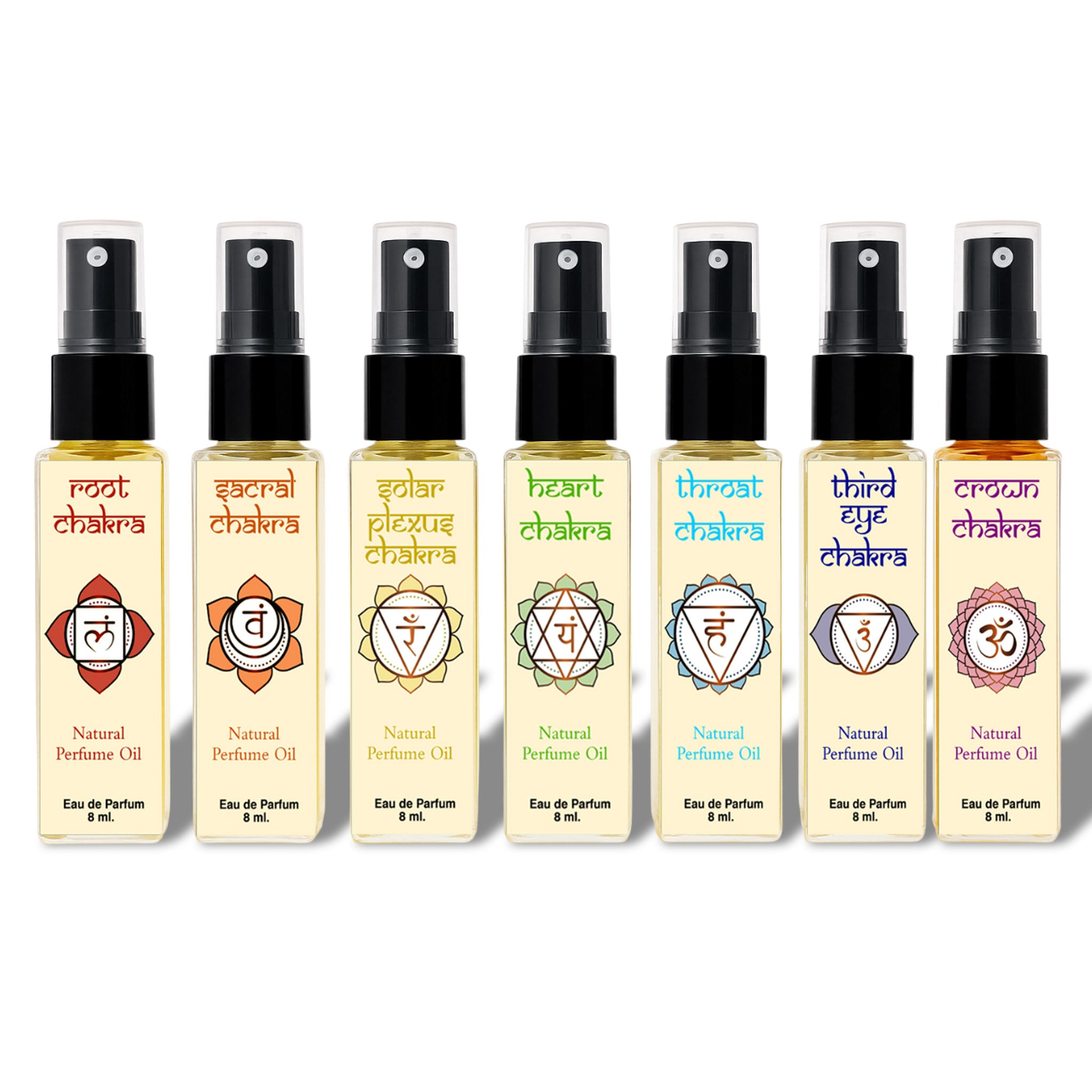 The Divine Chakra (Fresh, 8 ml. Pack of 7 Spray Perfumes)