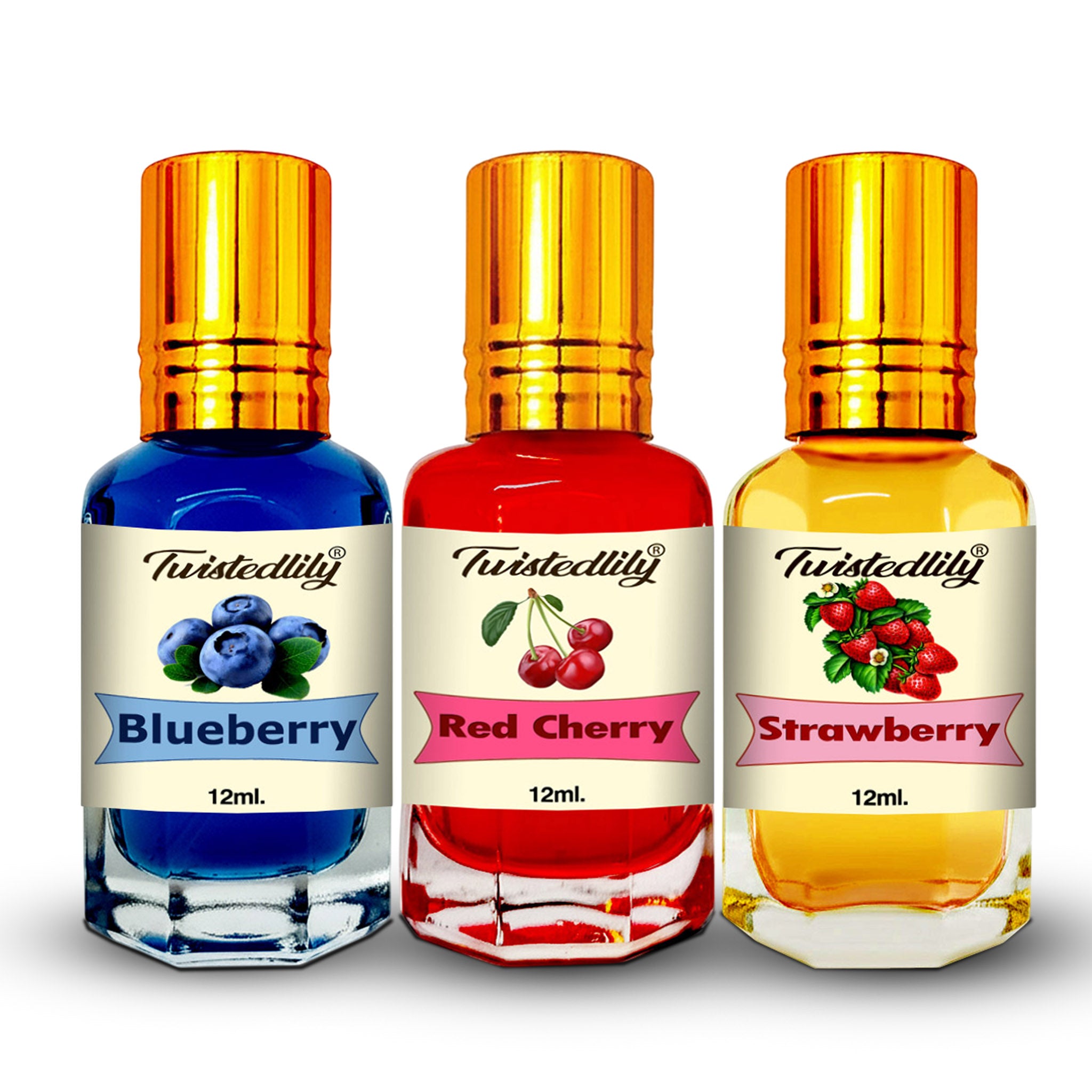 Combo Pack of 3 (Blueberry, Strawberry & Red Cherry Perfume Oils)
