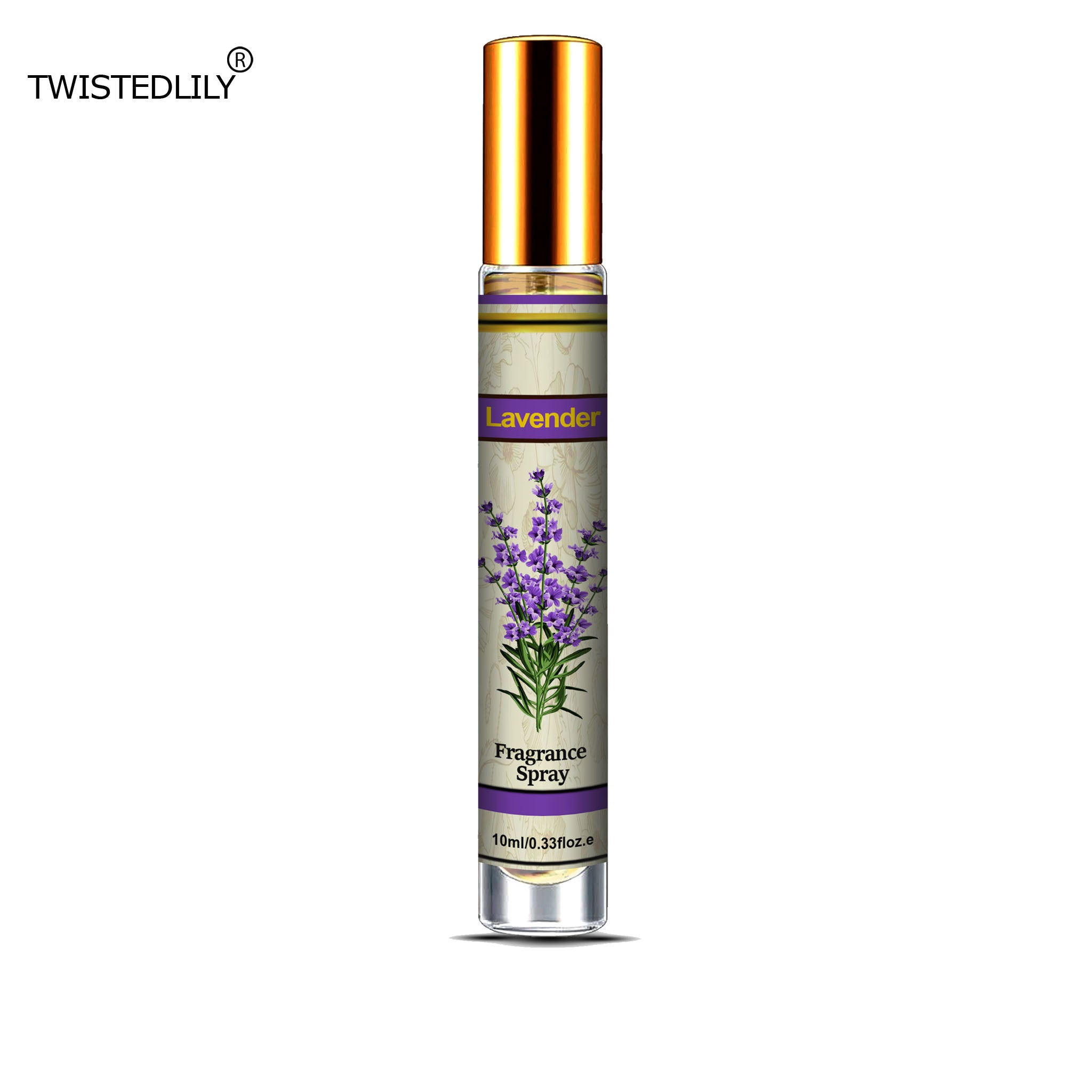 Organic Whispering Winds 10ml. Spray in Tubular Glass Bottle (Scent Lavender)