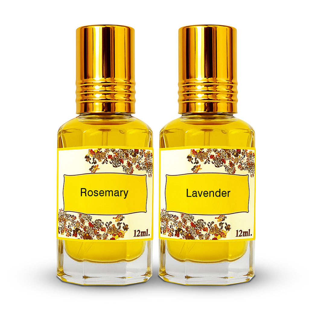 Lavender & Rosemary Perfume Oil Duo | Calming & Uplifting Scent Combo