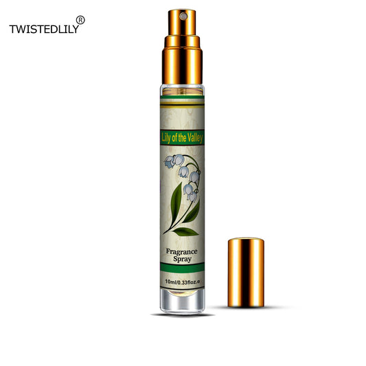 Organic Whispering Winds 10ml. Spray in Tubular Glass Bottle (Scent Lily of the Valley)