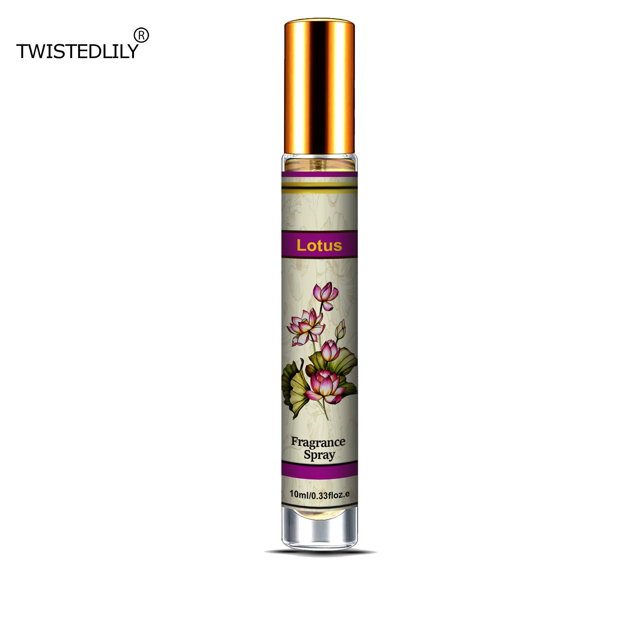 Organic Whispering Winds 10ml. Spray in Tubular Glass Bottle (Scent Lotus)