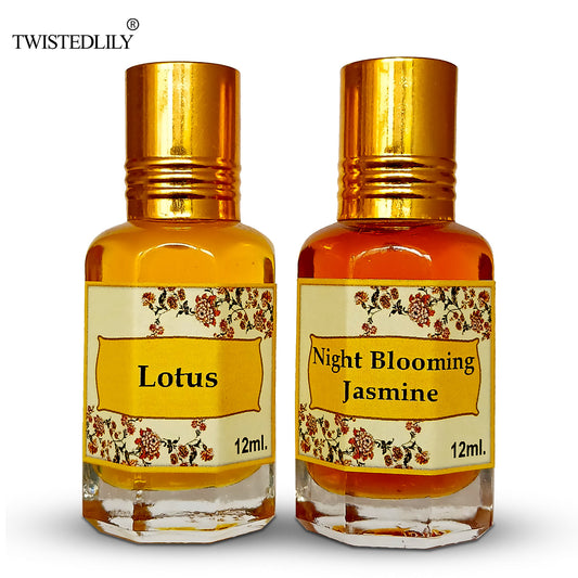 Combo Pack of 2 (Lotus & Night Blooming Jasmine Perfume Oils)