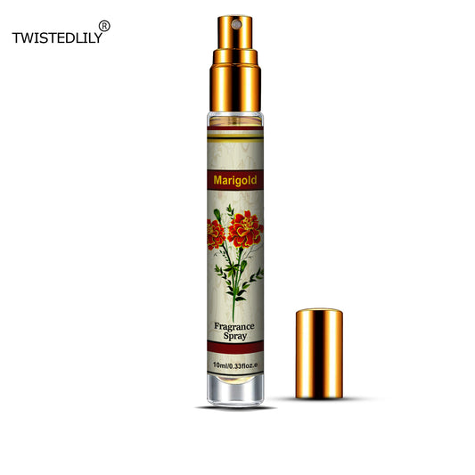 Organic Whispering Winds 10ml. Spray in Tubular Glass Bottle (Scent Marigold)