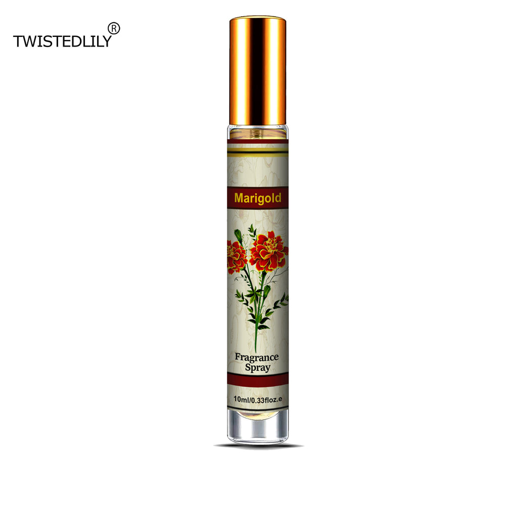 Organic Whispering Winds 10ml. Spray in Tubular Glass Bottle (Scent Marigold)