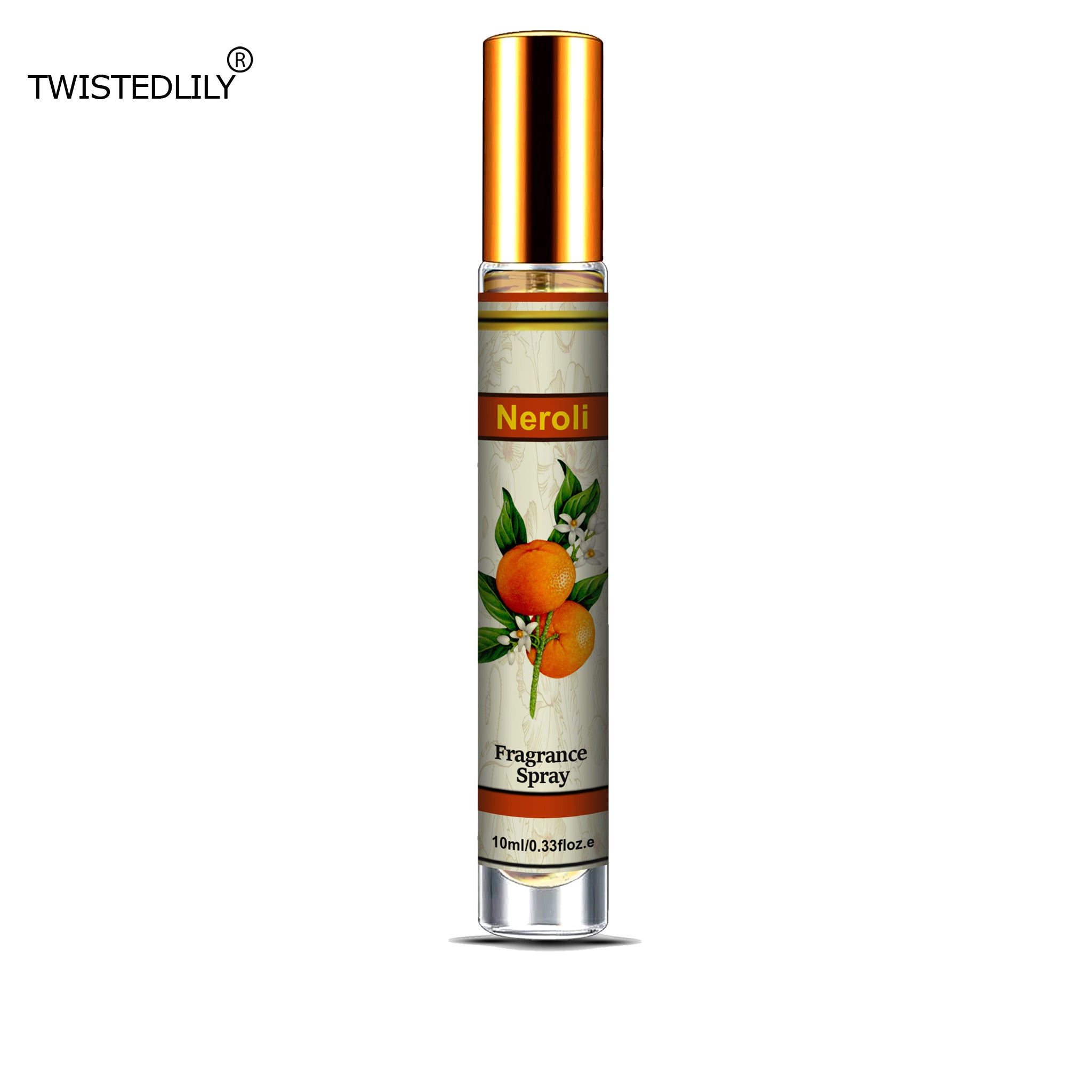 Organic Whispering Winds 10ml. Spray in Tubular Glass Bottle (Scent Neroli)