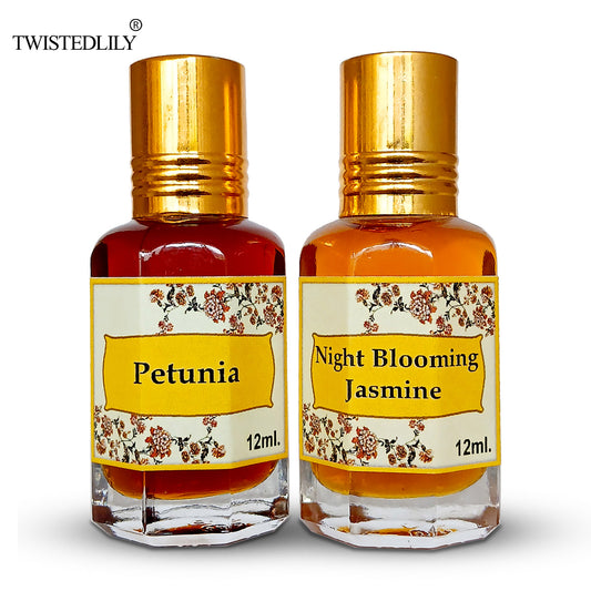 Combo Pack of 2 (Petunia & Night Blooming Jasmine Perfume Oils)