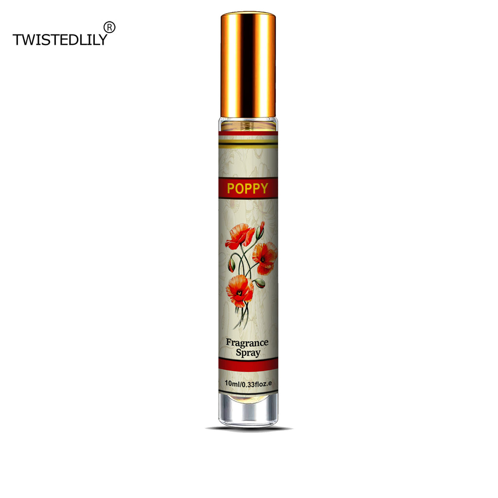 Organic Whispering Winds 10ml. Spray in Tubular Glass Bottle (Scent Poppy)