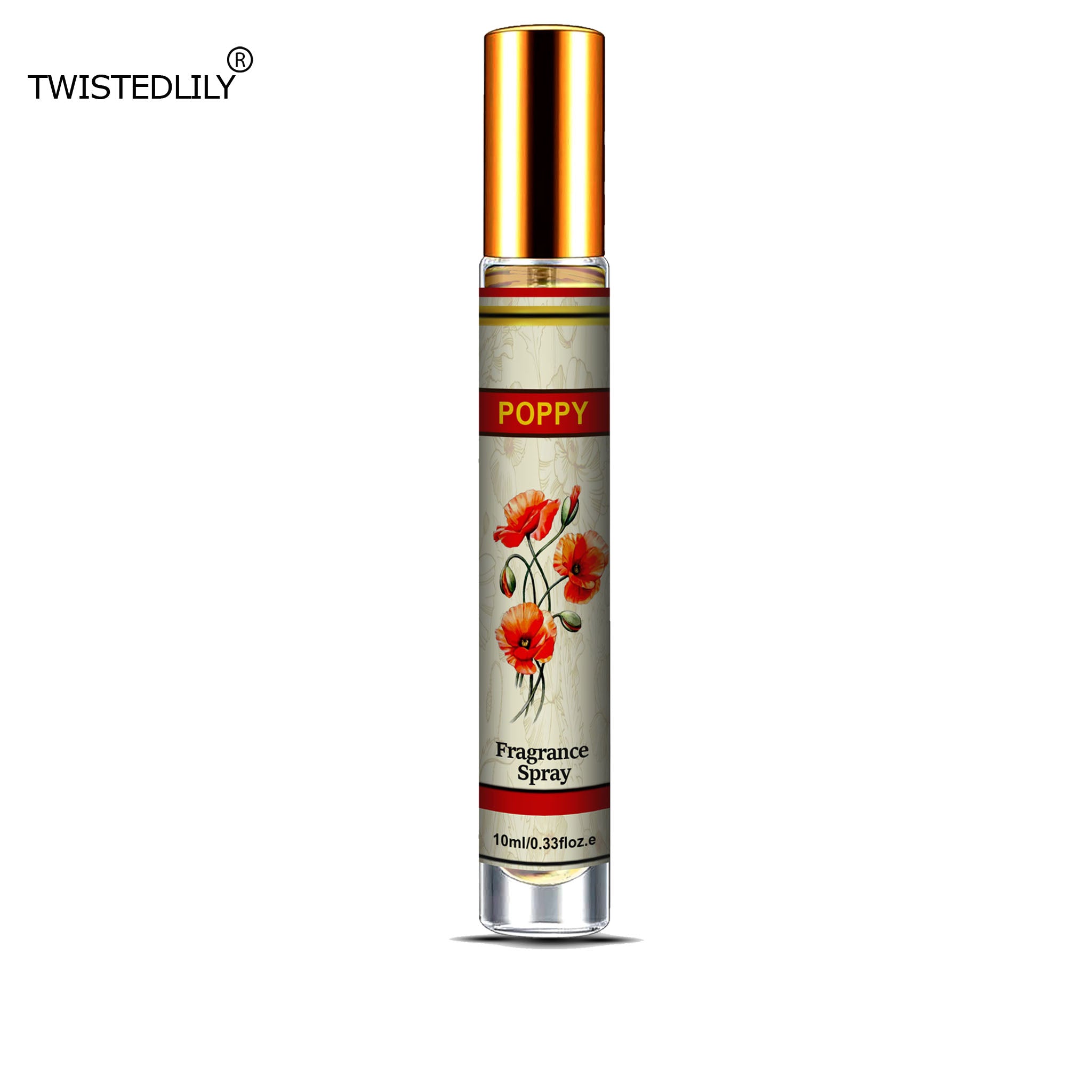 Organic Whispering Winds 10ml. Spray in Tubular Glass Bottle (Scent Poppy)