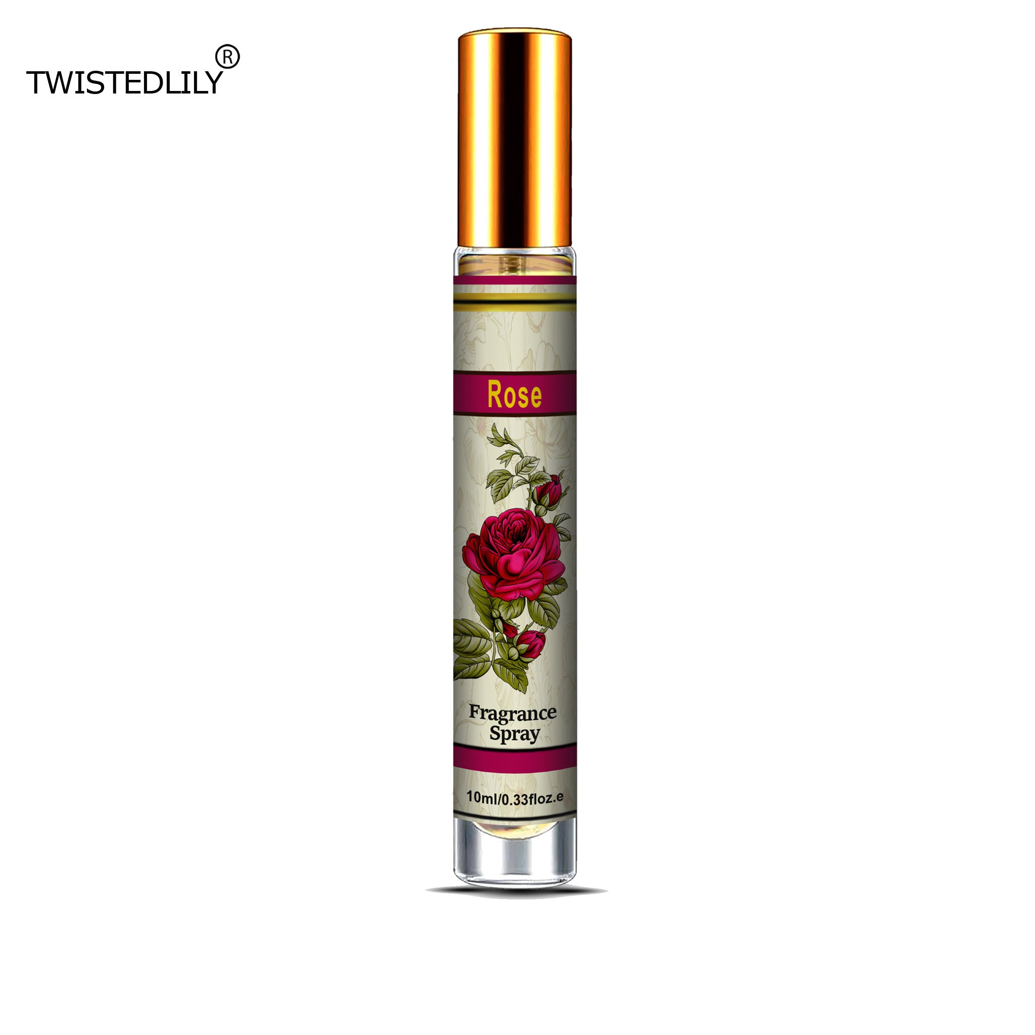 Organic Whispering Winds 10ml. Spray in Tubular Glass Bottle (Scent Rose)