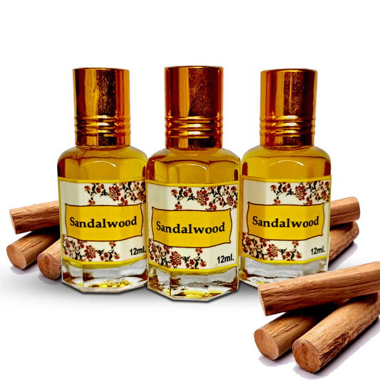 Sandalwood Perfume Oil 12ml.x36ml. (Combo Pack of 3)