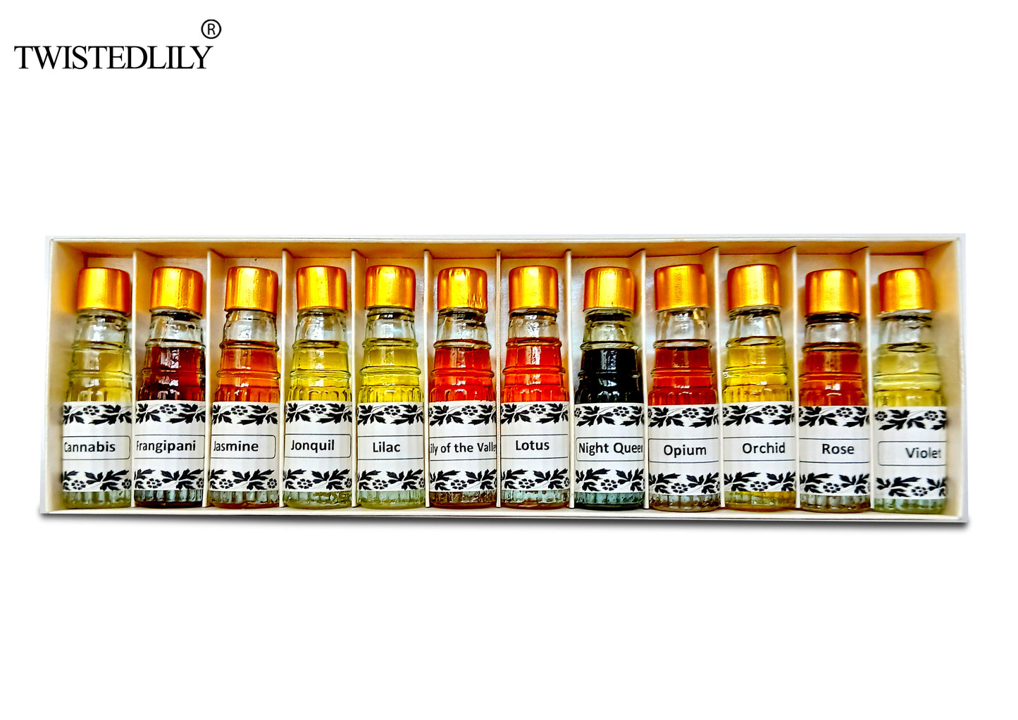 Associated Concentrated Floral Fragrant Oils (Set of 12) 3 ml.