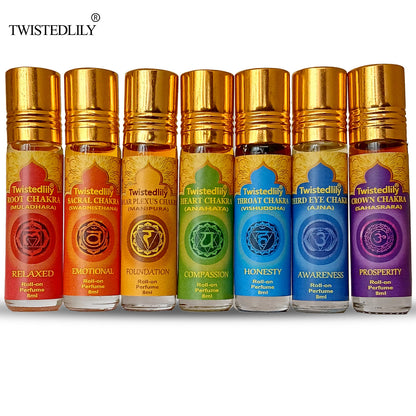 The Divine Chakra Perfume Oils  Sets of 7 with Seven Floral Perfumes