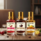 La Collection Trio : Huiles parfumées Cerise Rouge, Ananas et Chocolat Noir