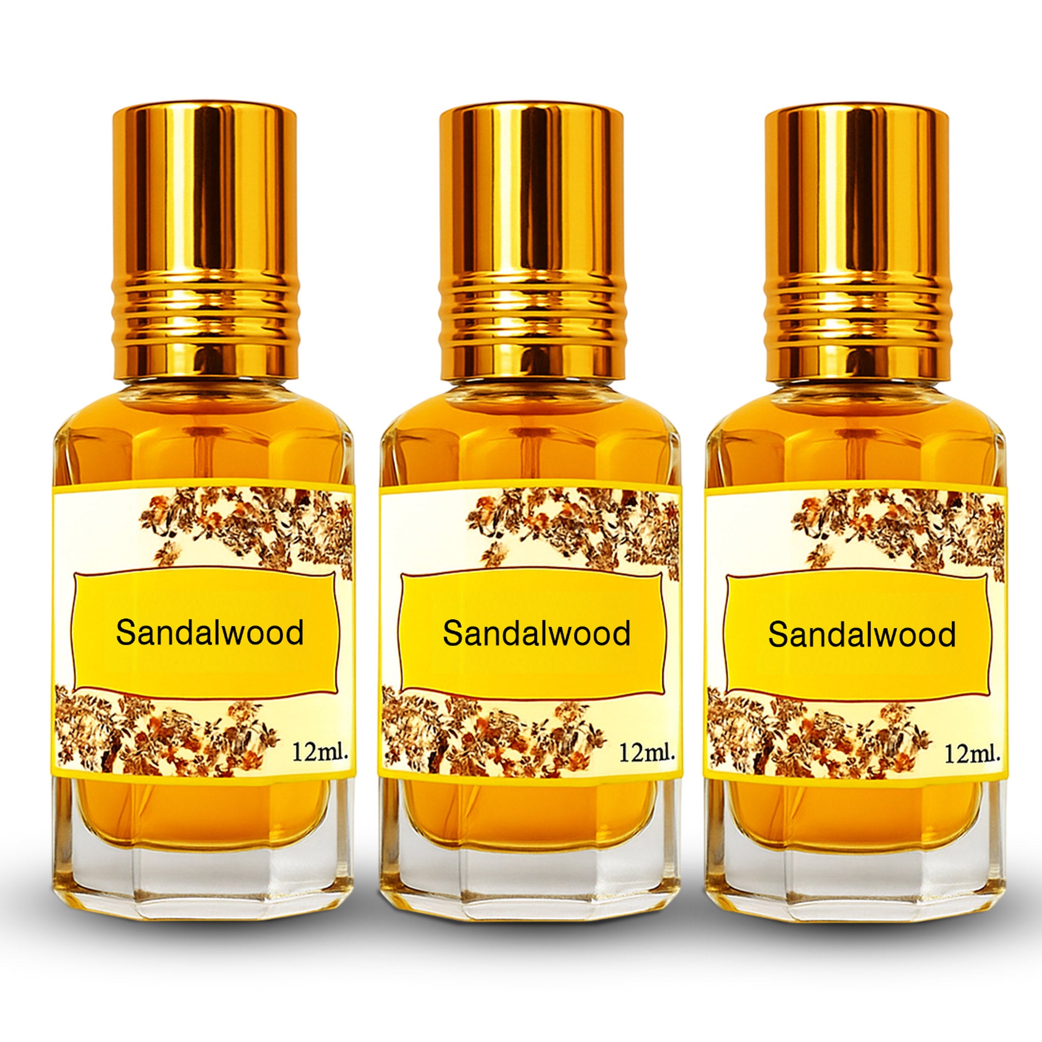 Sandalwood Perfume Oil 12ml.x36ml. (Combo Pack of 3)